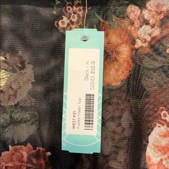 NEVER WORN floral mesh long sleeve - Picture 4 of 4